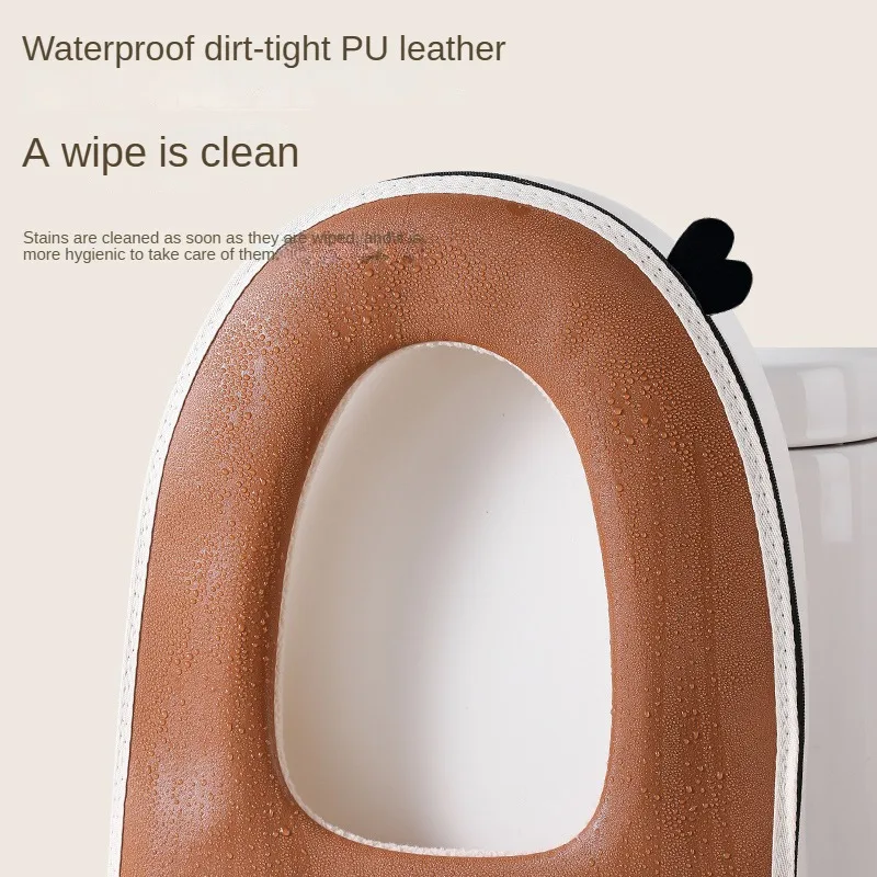 Universal Toilet seat cushion for autumn winter keep warm cute style plus velvet thickened not cold buttocks toilet seat cover 4