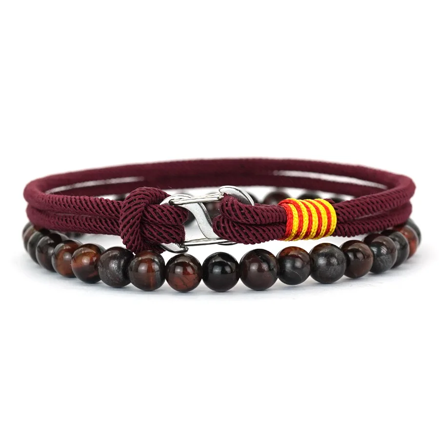 Stilvolles 2-teiliges Herren-Armband-Set, 5 Farben erhältlich, Güteklasse A, 3 mm Schnur, hautfreundlich, ohne Ausbleichen, sportliches, schweißabsorbierendes Armband – Detail 10