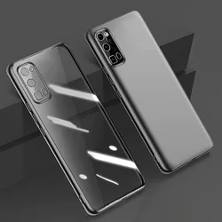 Clear Silicone Phone Case with Soft Plating TPU Design for Honor View 30 (Black)