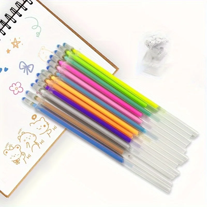 Glitter Pen Refills 48 colors of fluorescent metal pen refills student stationery colorful refills 12/24/36/48/100PCS glitter pen refills