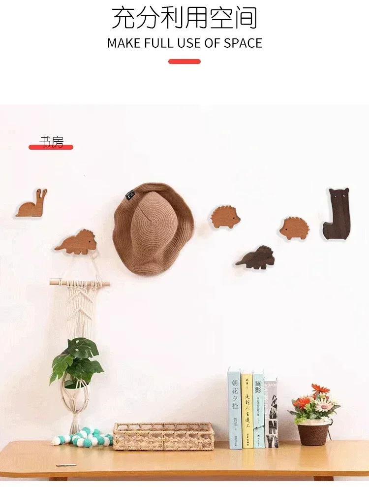 Adorable Animal-Shaped Solid Wood Wall Hooks in Black Walnut Model for Your Cozy Home Decor and Organization 6