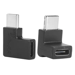 Dual Right Angle USB C Adapter Pack - Type - C Male to Female Angled Extension (2pcs Elbow)