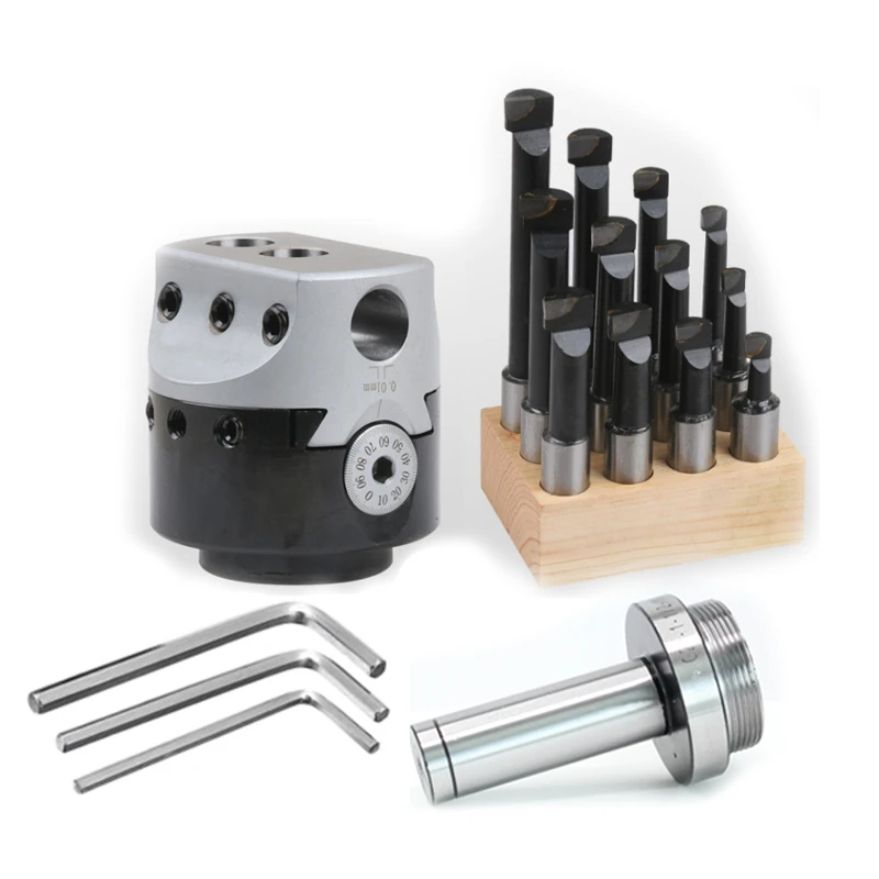 1set 2" 50mm Boring Head+1pcs Morse Holder+9pcs 12mm Boring Bar For Cnc