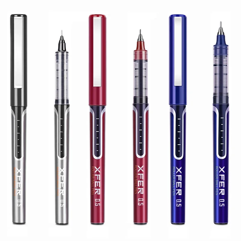 Liquid Rollerball Pen 0.5mm Large Capacity Gel Pen School Office Stationery Supplies 3Pcs/set Blue/black/red Ink gel pens rollerball pens color pen set colored pens