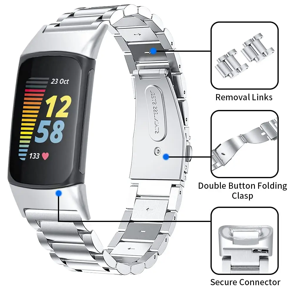 Stainless Steel Adjustable Metal Wristband Bracelet