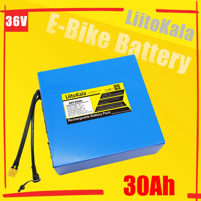 Liitokala 36V 30ah 6ah 10ah 12ah 15ah 20ah 24ah E-Bike Accu Voor Elektrische Fiets Elektrische Scooter