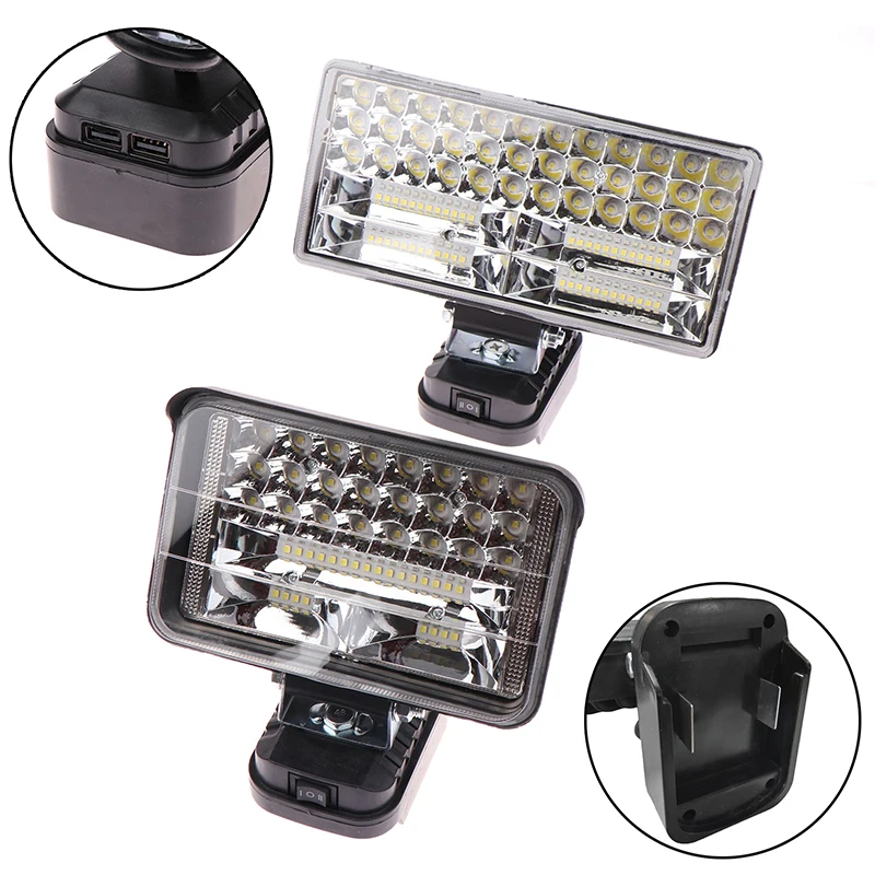 1 Piece Dual USB Power Bank For Makita Lithium Battery Emergency Lights 2-7Inch Large Lens Car LED Work Lamp Light Torch