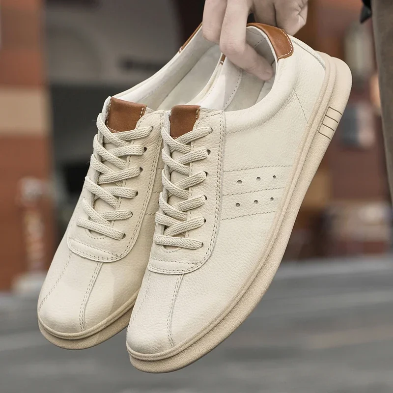 Luxury Brand Men Shoes Tenis Masculino Lace Up Sneakers Man Genuine Leather Casual Shoes For Men Comfortable Walking Board Shoes 2