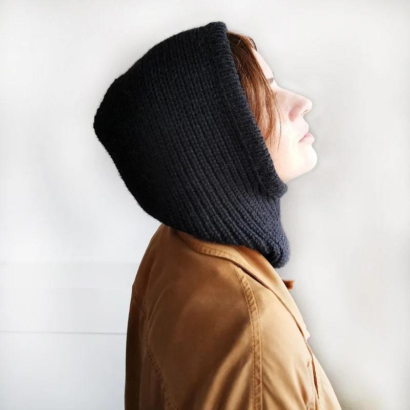 

New Fashion Balaclava Women Winter Hat Soft Knitted Hooded Mask Neck Collar Cap Beanie Hat Warm Bib Chic Caps Outdoor Unisex