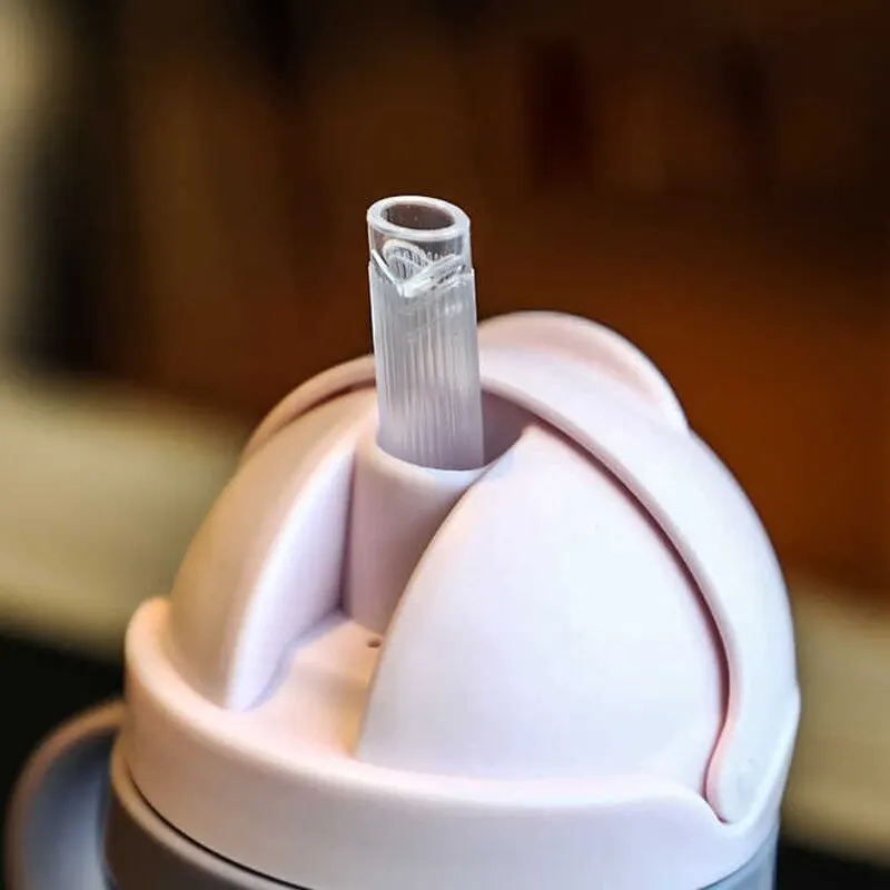 1/2pcs 250ml Pink Baby Drinking Cup Feeding Bottle With Straw Gravity Ball Wide Caliber Drinking Milk Water Bottle With Handle