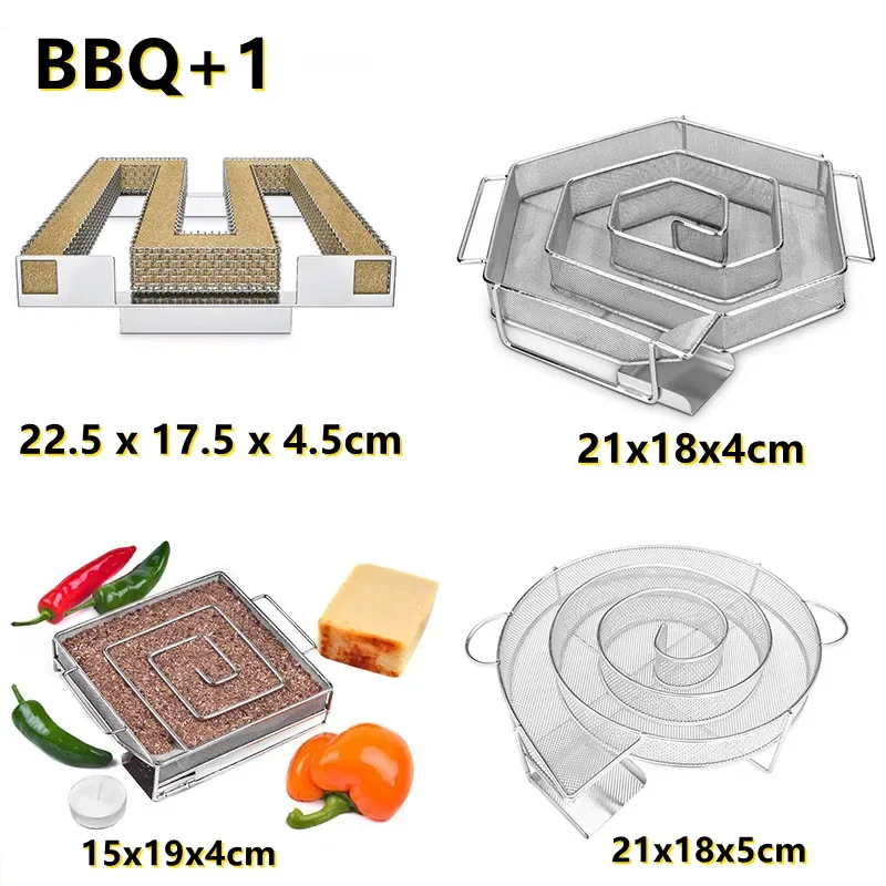 Barbecue Smoke Box Cold Smoke Generator Stainless Steel Grill Net Outdoor Smoking Barbecue Net BBQ Tool Accessories