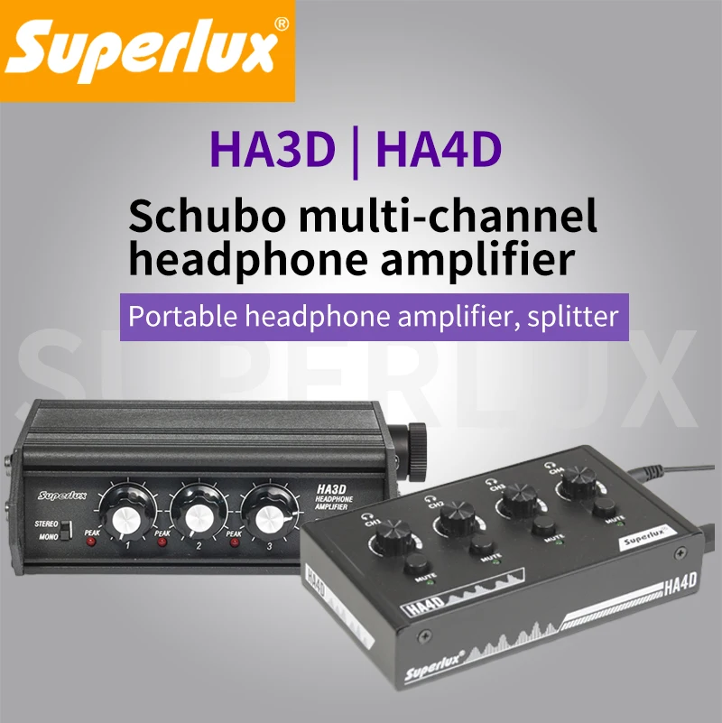 Superlux HA3D HA4D one in and 4 out portable headphone amplifier amp Headphone Amplifier