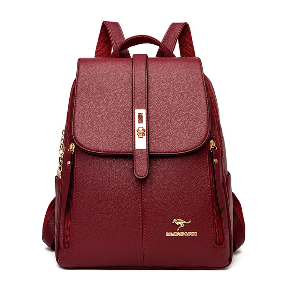 Womens Backpack Luxury Leather Casual Daypack School Bags For Girls