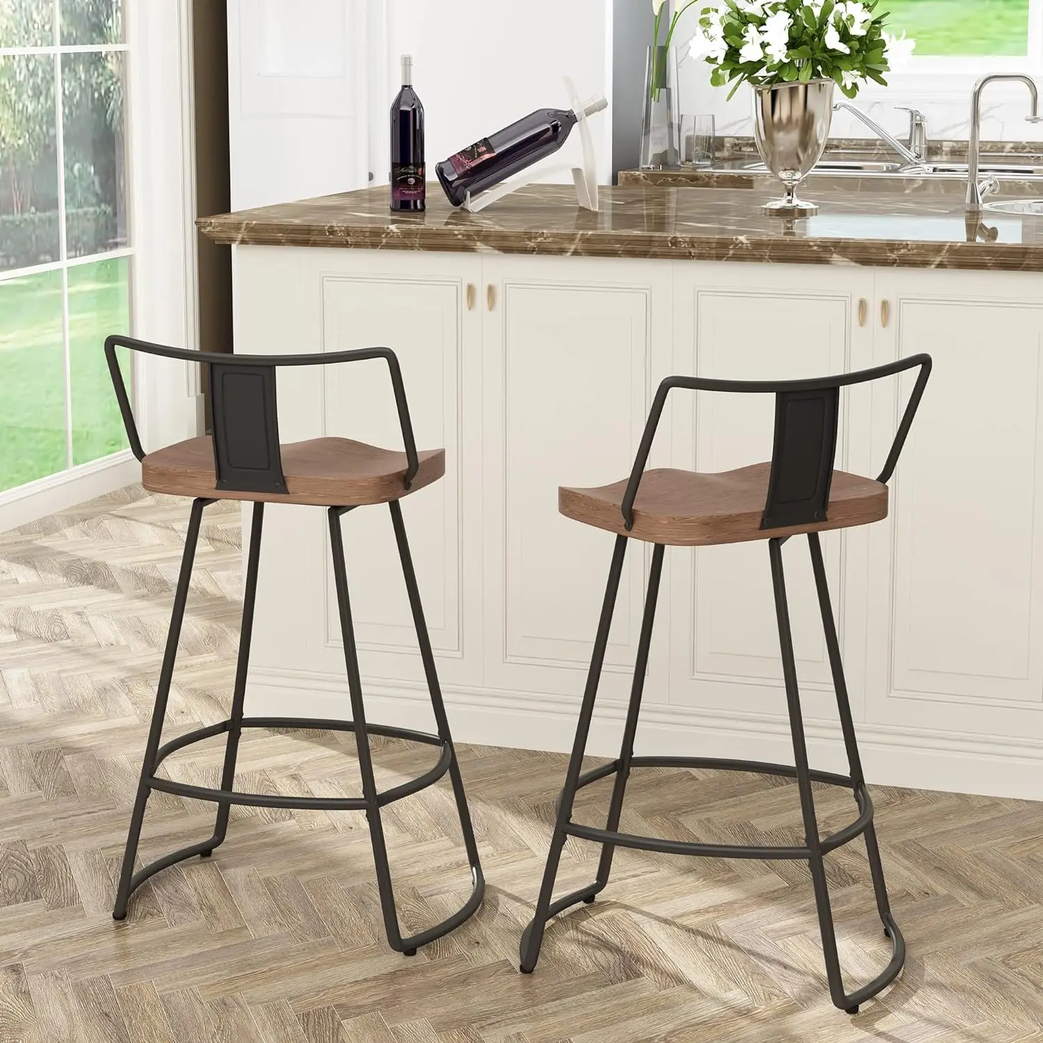 Barnett Bar Stool Pads Square Industrial Kitchen Bar Stools Hayden