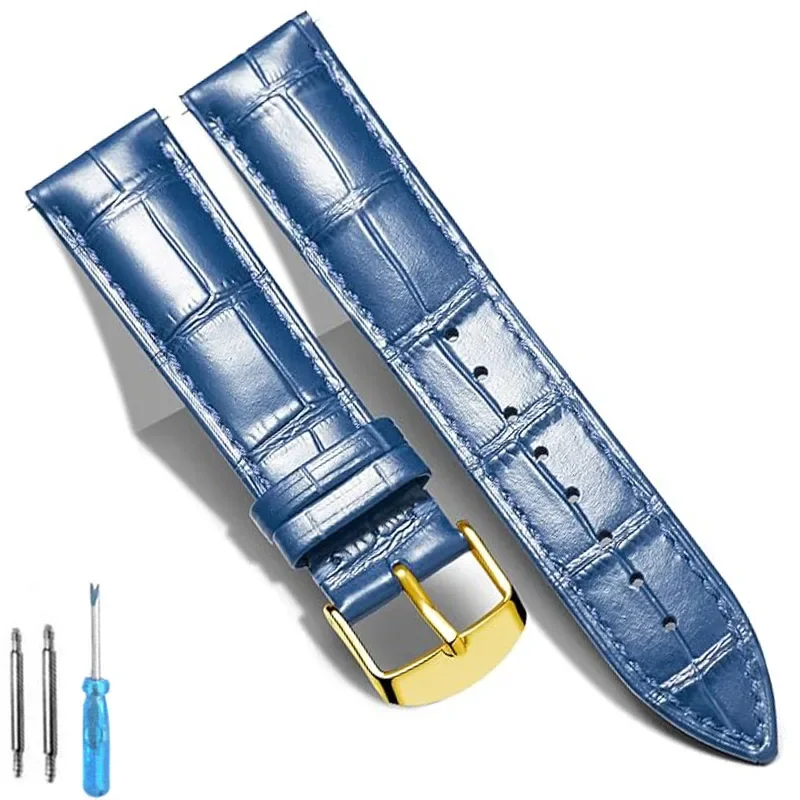 Elegant Genuine Calfskin Leather Watch Band Replacement Strap