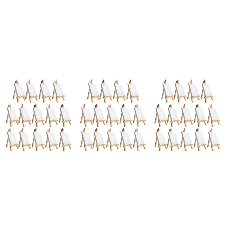 

42Pcs Mini Canvas And Easel Brush Set, Canvas 4X4 Inch, Pre-Stretched Canvas, Mini Painting Kit, Kids Painting Party
