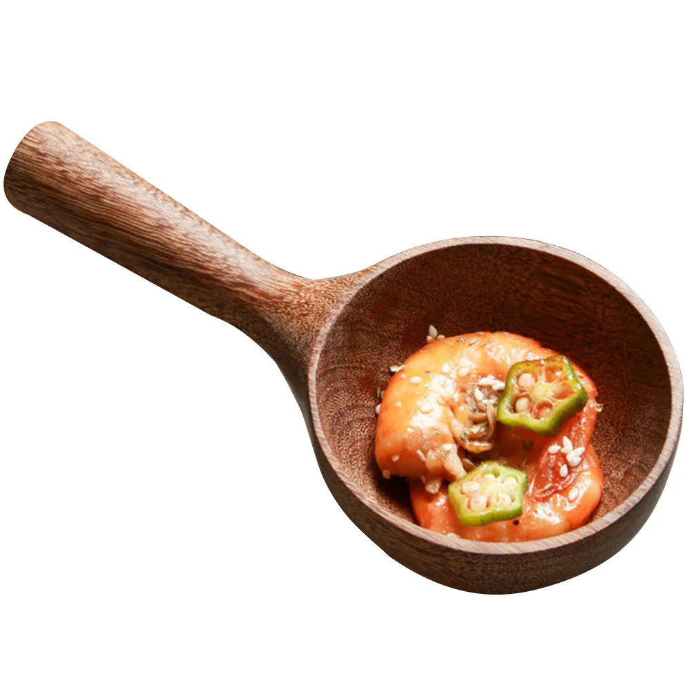 

Wooden Water Ladle Soup Home Cooking Spoon Short Handle Spa Multi-function Children Rice