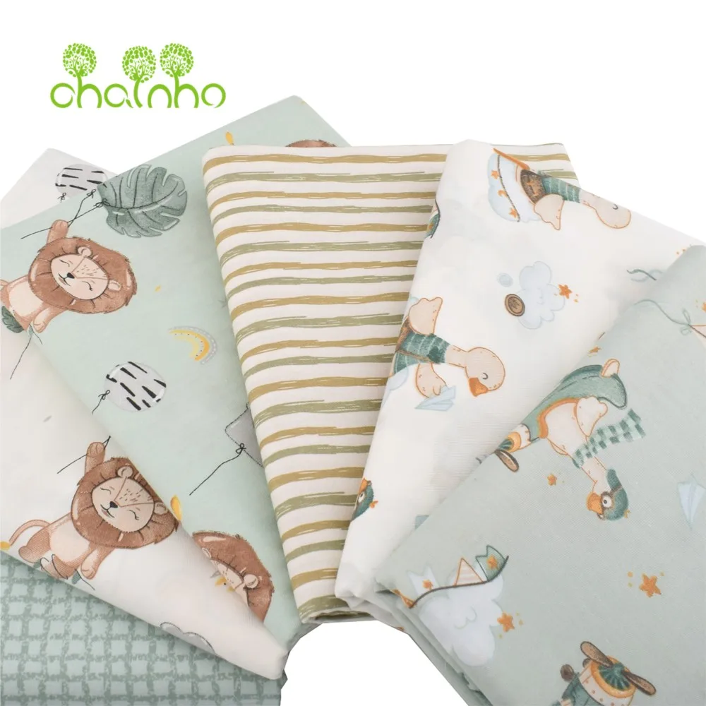 Chainho,Printed Twill Weave Cotton Fabric,DIY Quilting Sewing Material,Handmade Textile,Patchwork Cloth,Cartoon Series,25C16