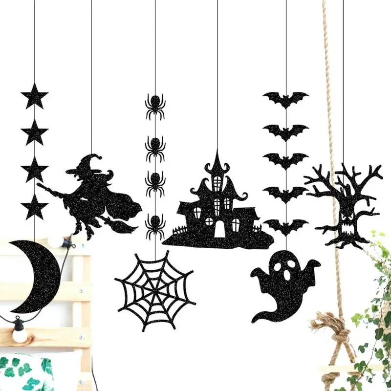 

Halloween Paper Ornaments Spider Witch Ghost Bat Decor For Front Door Halloween Signs For Front Door Halloween Door Decoration