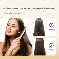 Lisseur de cheveux – Lisseur et boucleur 2-en-1 de voyage, plaque en céramique professionnelle à ions négatifs pour moins de frisottis 5
