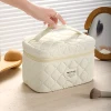 Women Makeup Bags Quilting Women Makeup Bag Portable Zipper Cosmetic Travel Organizer Female Handbag Toiletry Pouch for Girls 2