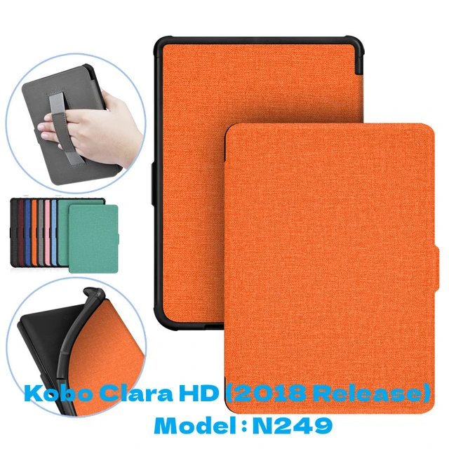 Magnetic Book Case for KOBO Clara HD 6 Inch N249 2018 EReader Funda Capa  Folio Auto Wake Sleep Ebook With Hand Strap Sleep Cover - AliExpress