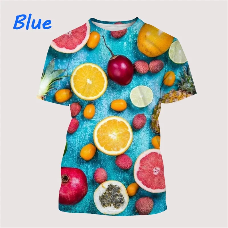 

New 3D Fruits Orange Kiwi Fruit Strawberry Printing T Shirt For Men Children Fashion Funny Tee Shirts Summer Kawaiian Clothing