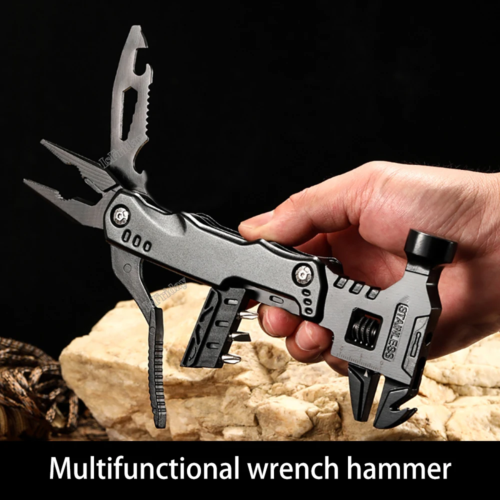

Multi functional wrench Hammer combination universal folding pliers EDC tool Wrench universal folding pliers Hand Tools