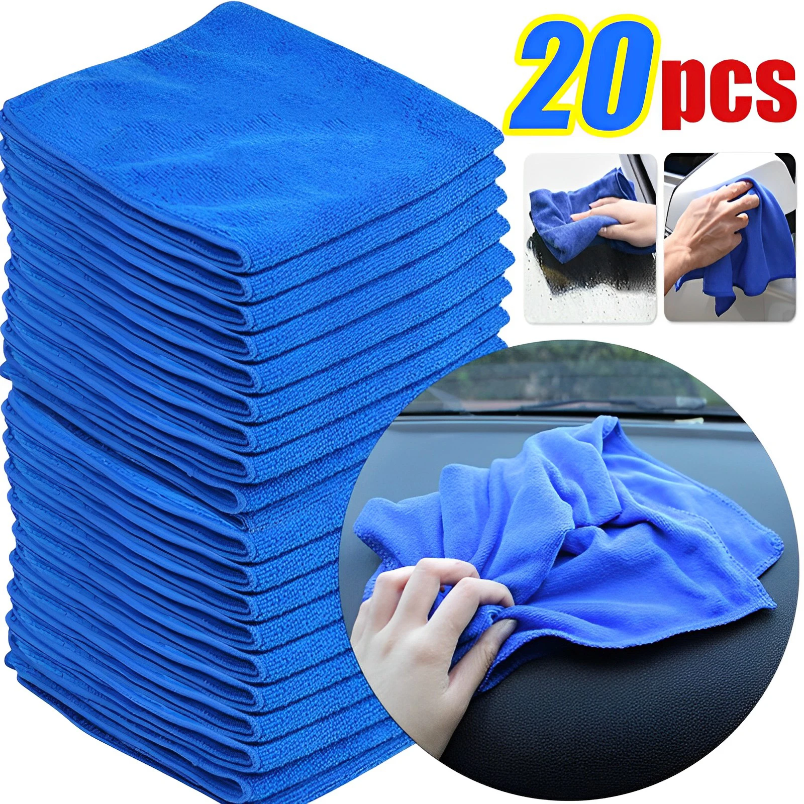 10/20pcs Microfiber Towels Car Wash Drying Cloth Towel Household Cleaning Cloths Auto Detailing