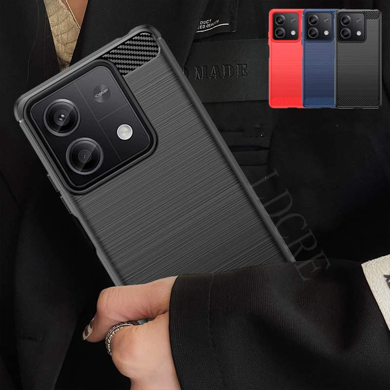 Per Xiaomi Poco X6 5G Custodia Cover Poco X6 Pro 5G Capas Antiurto Armatura Telefono Paraurti Posteriore In Fibra Di Carbonio Morbido Tpu Fundas Poco 