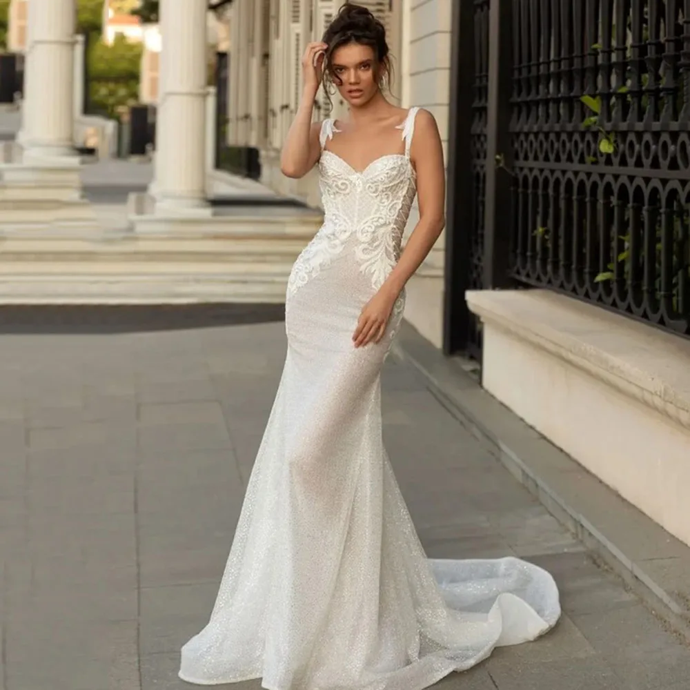 Vestidos con mangas de trompeta sexy y estilo sirena con hombros descubiertos Naranja Tallas Grandes