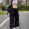 Retro American Work Pants Y2K Cross-Border Design Sense Pockets Men Women Summer Thin Straight Loose Wide Leg Long Trousers