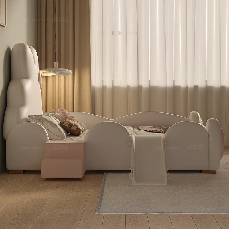 Double Luxury Modern Double Bed Kids Girls Princess White Loft Queen Bed Children Postmodern Letto Matrimoniale Trendy Furniture