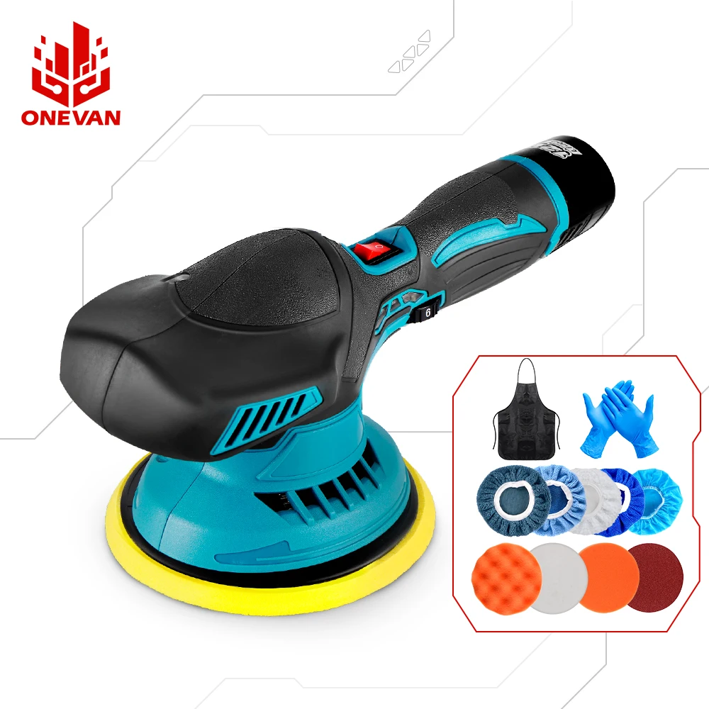 6000RPM Cordless Mini Polisher 6Gears Car Polishing Machine 12V