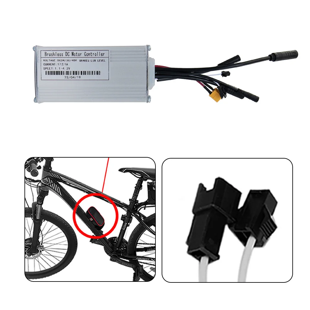 17a E-Bike-Controller 24v36v48v-17a 350w 6 mosfets E-Bike-Kit Sinus-Drei-Modus-Elektrofahrrad-Ersatzteile – Detail 4
