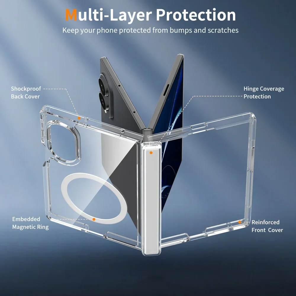 Transparent Magnetic Shockproof Case with Camera Protection & Magsafe Compatibility