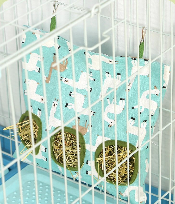 Hay Bag Feeder Holder Container for Rabbit Guinea Pig Small Animals Pet Bunny Cage Accessories hay bag,rabbit hay feeder,pet food feeder,small pet cage accessories