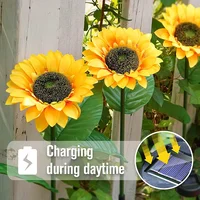 Simulé tournesols solaires extérieurs sens intelligent lumières de jardin cour mariage Thanksgiving décor lumière LED étanche lumière de pelouse 6