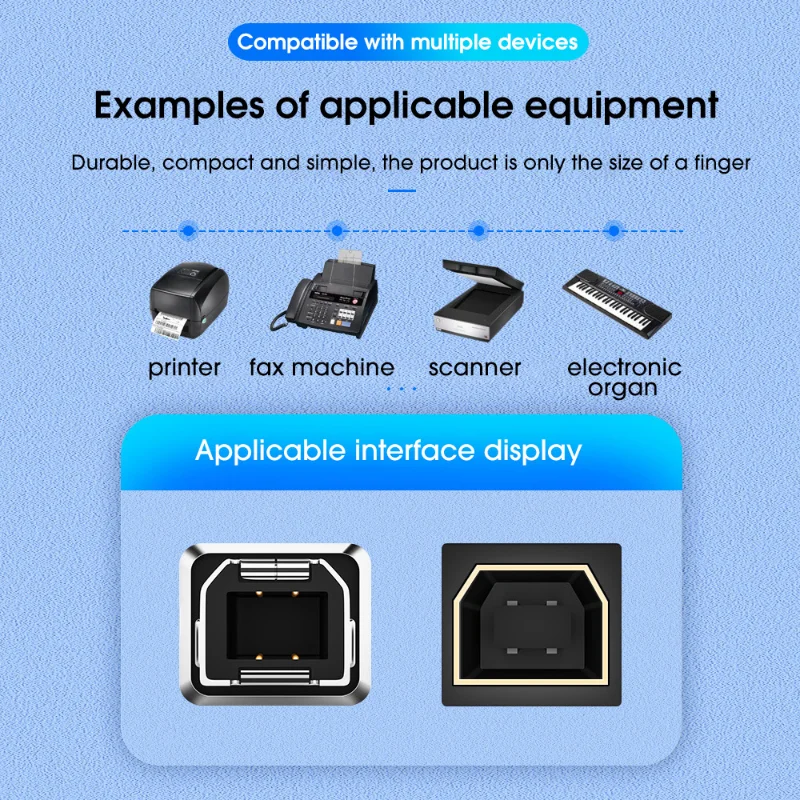 Universal USB Type C to USB B Adapter for Printers and MIDI Keyboards