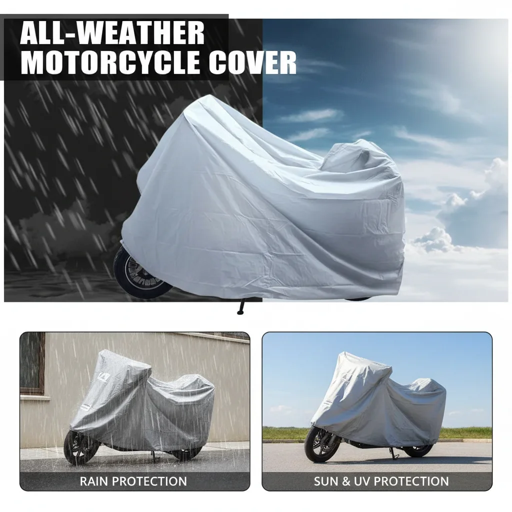 Durable Waterproof Sun-Protective Motorcycle Cover for Outdoor and Indoor Use