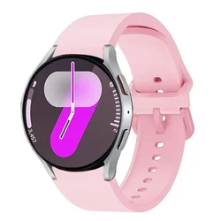 Silicone Sport Band - No Gap Design, 20mm Bracelet Strap - Samsung Watch4 - 5 - 6 - 7 (Official Soft powder)