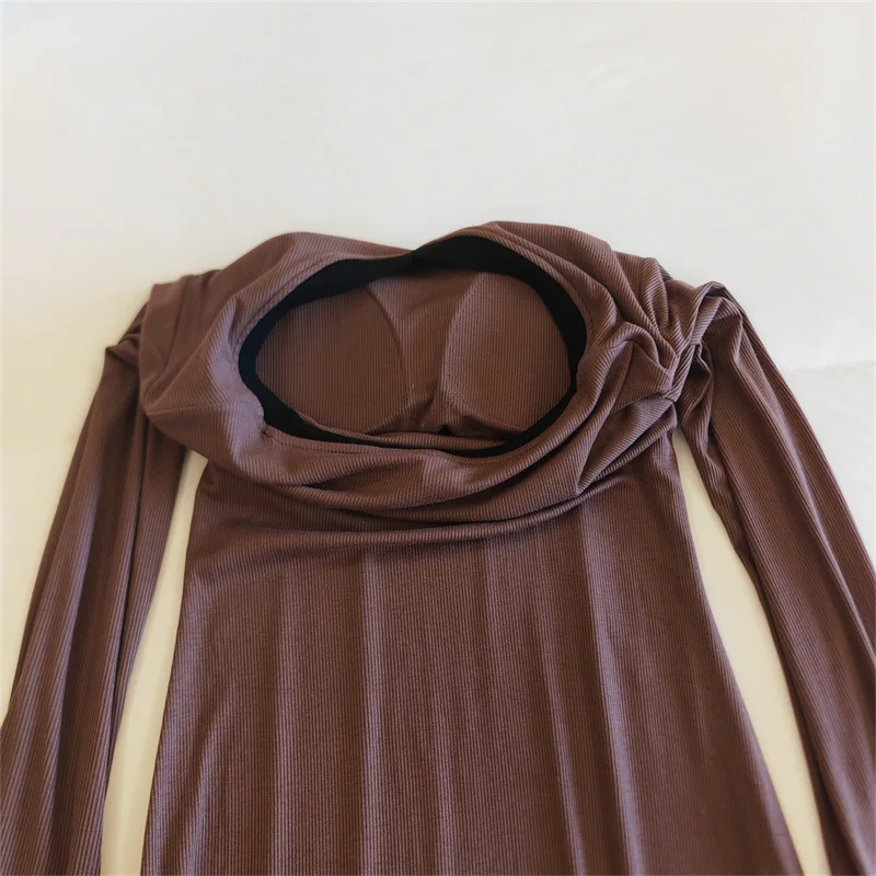 Mode Herbst Winter Nacht Kleid Frau Casual Brust Pad Langarm Nachthemden Modale Weiche Nachtwäsche Damen Nachtwäsche Hemd – Detail 11