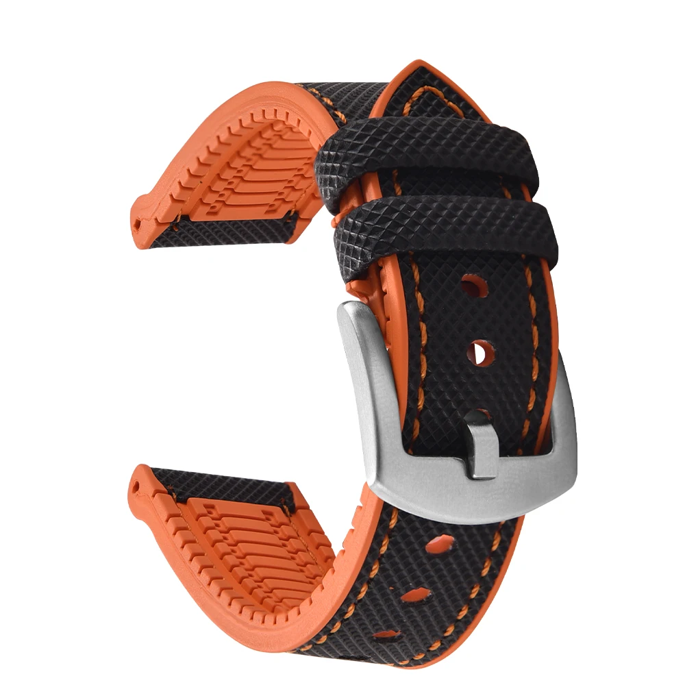 Waterproof Canvas Nylon Rubber Strap for Men's Accessories, Available in Multiple Sizes