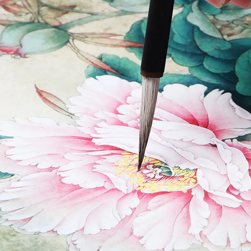 信じられないほどの絵画中国の絵花の鳥牡丹ラインドラフト初心者