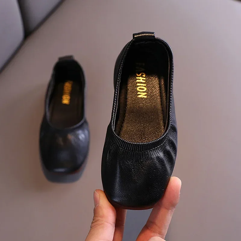 Princess Girls Flat Shoes Breathable Soft PU Leather Dress Shoes for Party Ballet Dance Slip-on Overshoes Casual Moccasin F12282 4