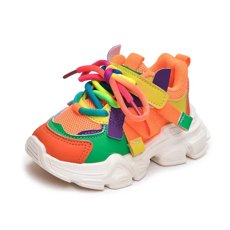 Students Sports Shoes Thick Soft Sole Boys Girls Running Shoes Colorful Fashion 2024 New Trend Children Sneakers Non-slip Casual 5