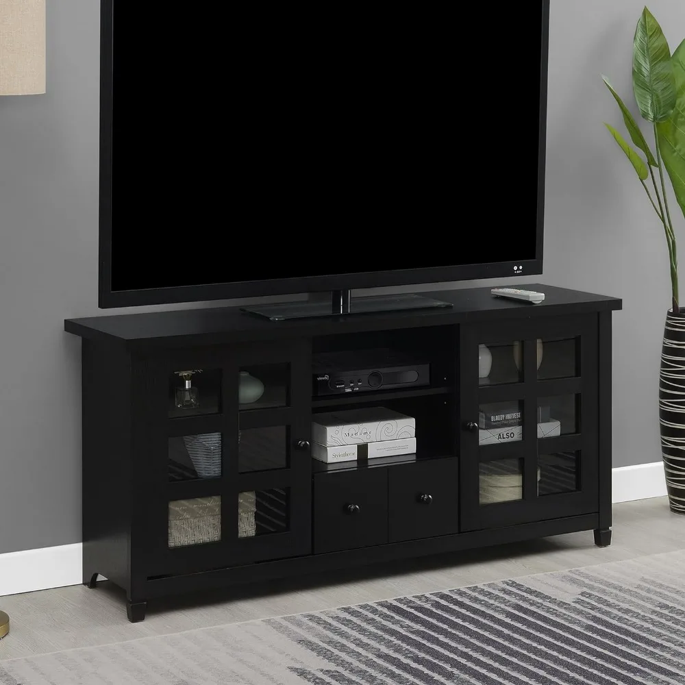 

Convenience Concepts Newport Park Lane 1 Drawer TV Stand with Storage Cabinets and Shelves for TVs up to 65 Inches, Espresso