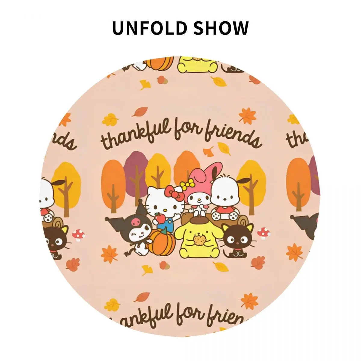 Sanrio Characters Tablecloth Outdoor Round Table Cover Funny Custom DIY Table Cloth For Living Room Dining 3