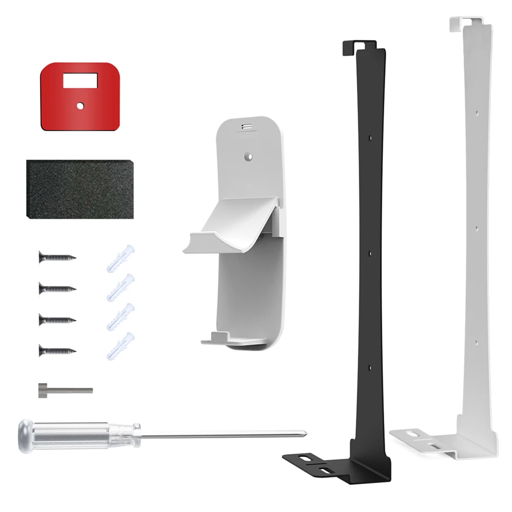 PS5 슬림 호스트 벽 마운트 키트, 컨트롤러 헤드셋 후크 벽 선반 공간 절약, PS5 디스크 버전 및 디지털 에디션