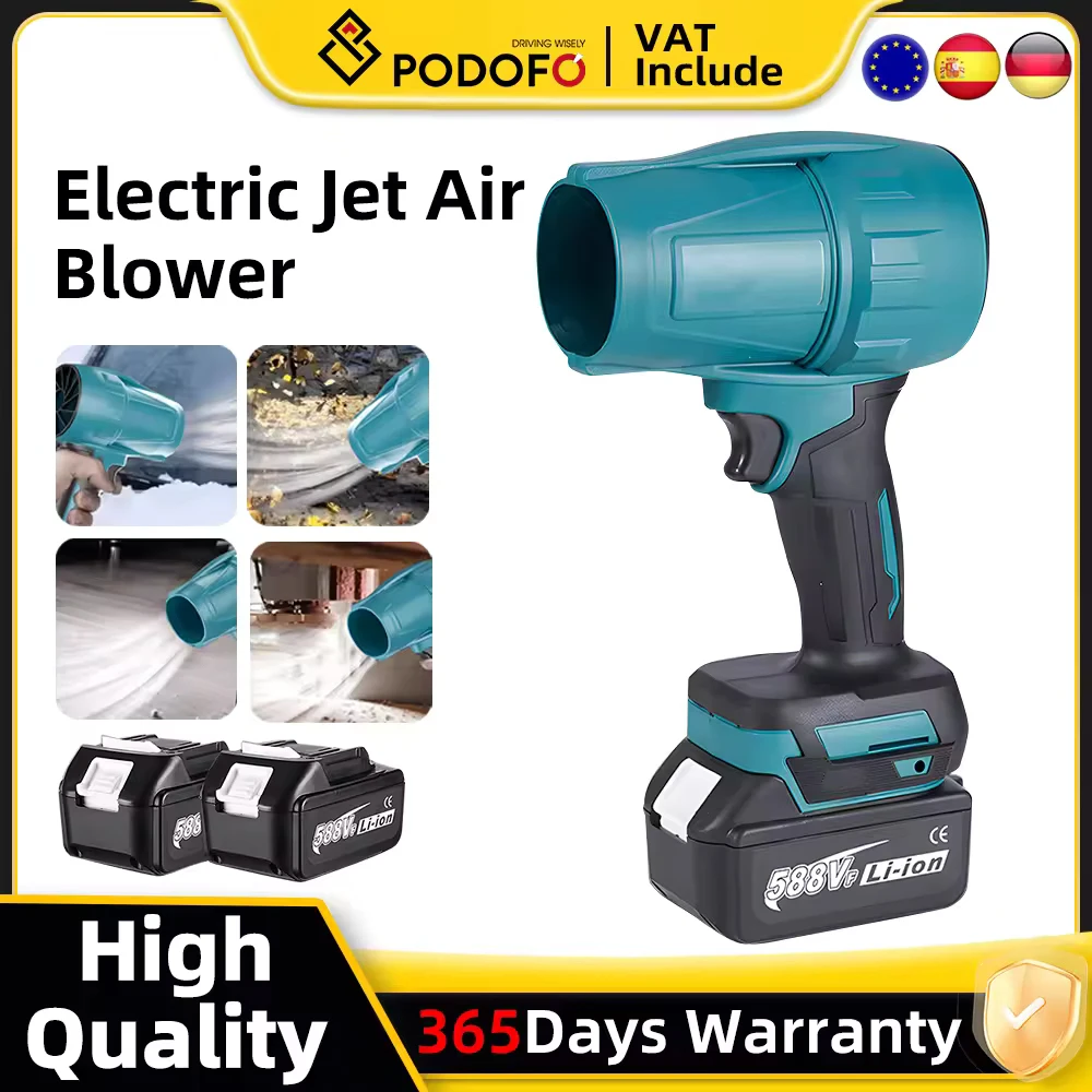 Mini souffleur à jet sec, 150 000 tr/min puissant avec ventilateur de conduit haute vitesse, ventilateur super jet portable, mini souffleur d'air turbo sans fil pour voiture, nettoyage, camping